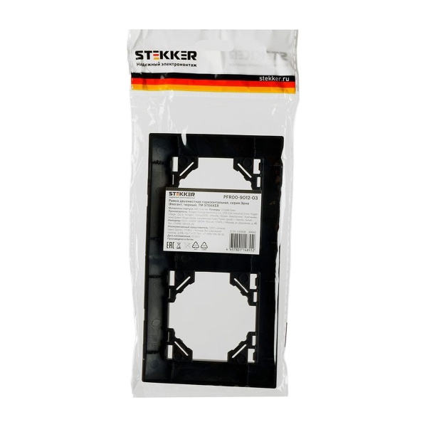 Рамка 2-постовая Stekker Эрна Элегант черный PFR00-9012-03 49662