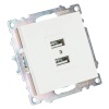Розетка 2хUSB Stekker Катрин белый GLS10-7115-01 39686