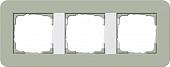 Рамка 3-постовая Gira E3 серо-зеленый/белый глянцевый 0213415