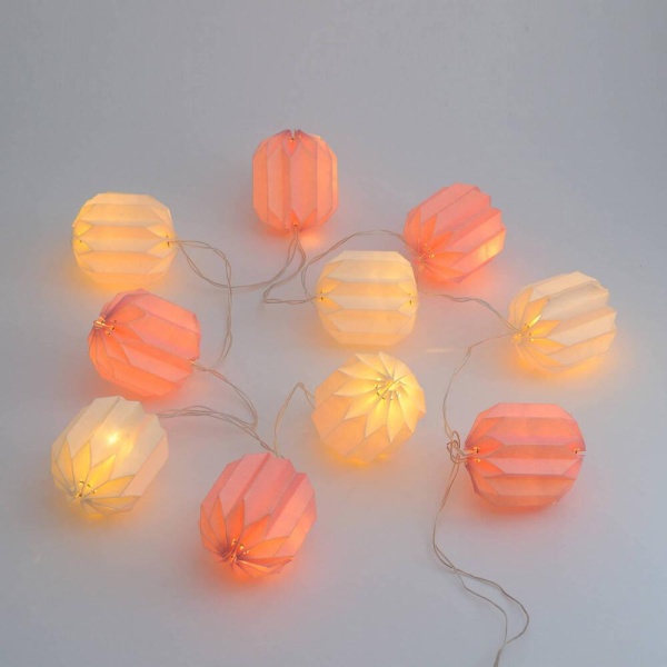 Гирлянда светодиодная Apeyron цветной бумажный фонарик 15-20