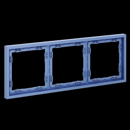 Рамка пластиковая S70 на 3 поста, (деним) Voltum VLS100315