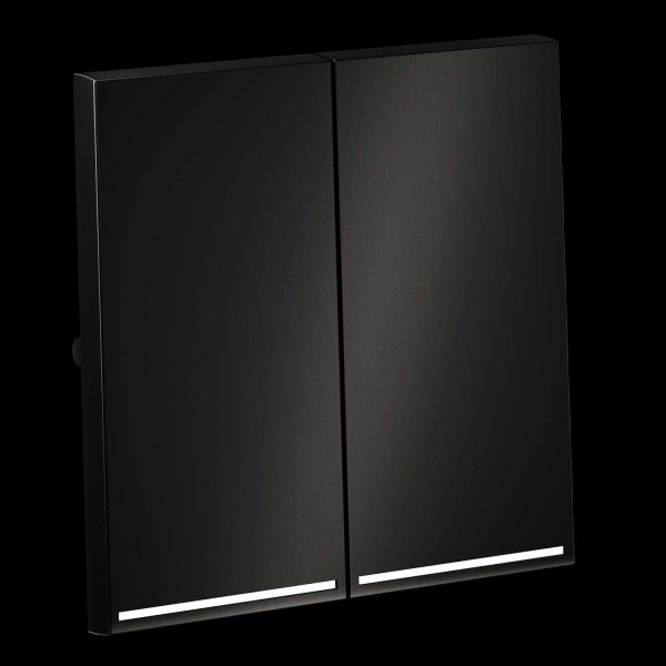 Клавиши для выключателя/переключателя двухклавишного с подсветкой, S70 Metal (антрацит) Voltum VLSM000412