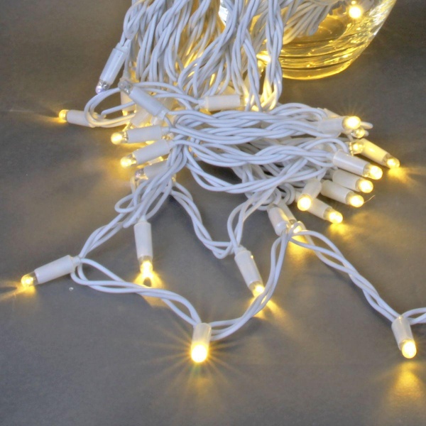 Уличная светодиодная гирлянда Sneha нить 230V теплый белый мерцающий A-047B WW/WT FLASH