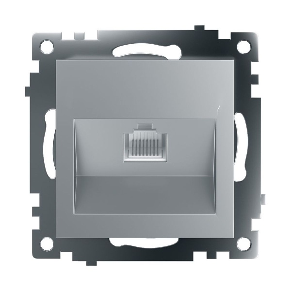 Розетка компьютерная RJ-45 Stekker Катрин серебро GLS00-7107-03 39585