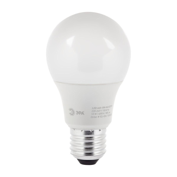 Лампа светодиодная ЭРА E27 10W 4000K матовая LED A60-10W-840-E27 R Б0049635