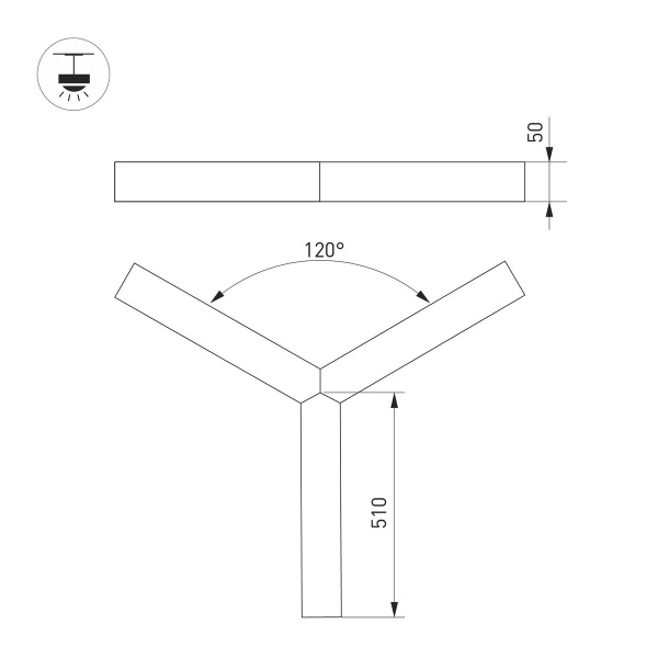Подвесной светодиодный светильник Arlight SP-Rays-3-Hang-5050-510-34W Day4000 049208