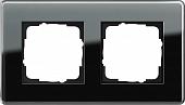 Рамка 2-постовая Gira Esprit C черное стекло 0212505