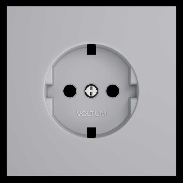 Накладка для розетки с заземлением, S70 (серый) Voltum VLS000616