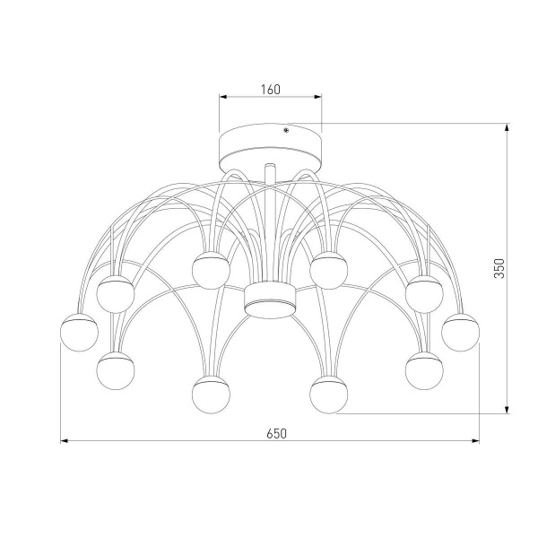 Потолочная светодиодная люстра Eurosvet Ragno 90035/10 LED черный