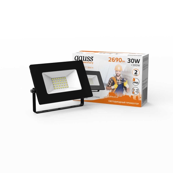 Прожектор светодиодный Gauss Elementary 30W 3000К 613527130