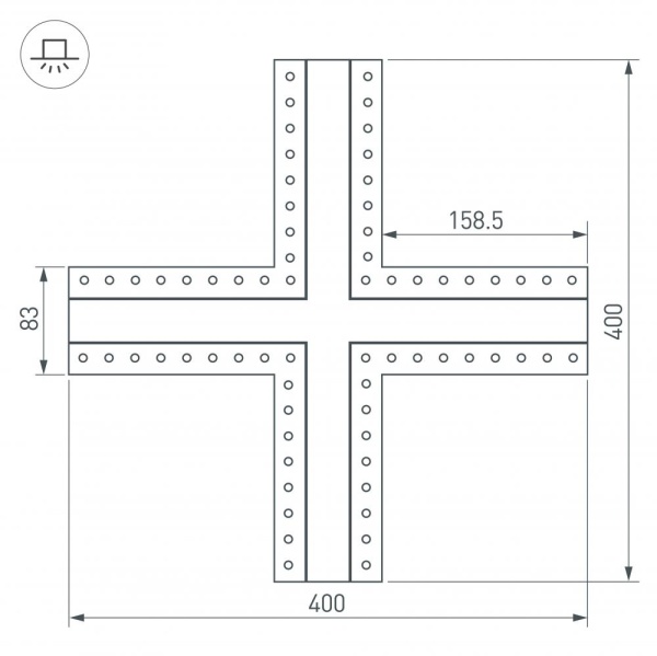 Коннектор X-образный Arlight SL-Linia32-Fantom 030099