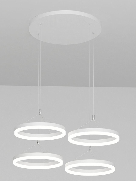 Подвесная светодиодная люстра Elvan LU-155/4R-21W-NH-Wh-R