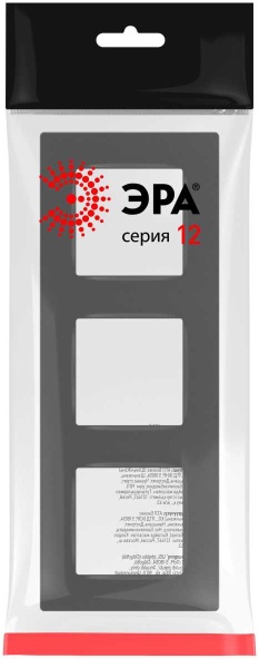 Рамка для розеток и выключателей ЭРА Серия 12 12-5203-12 на 3 поста, Классик, графит Б0067729