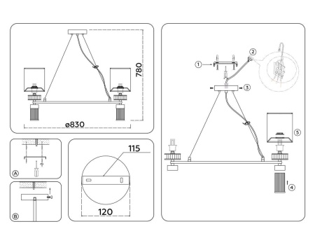 Подвесная люстра Ambrella Light High Light Classic LH71293