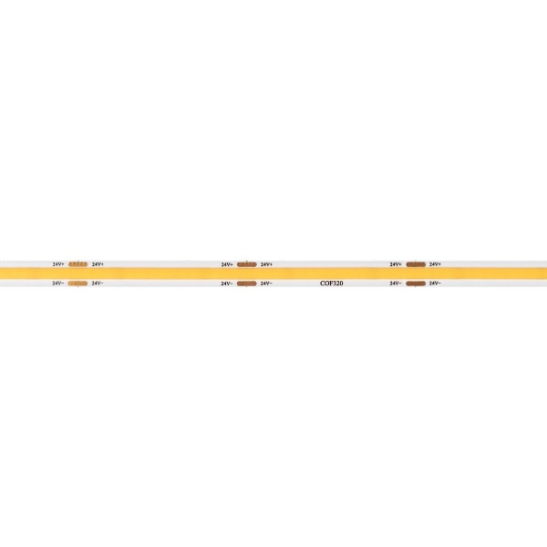 Светодиодная лента Arlight 8W/m 320LED/m CSPSMD теплый белый 5M COB-X320-8mm 24V Warm3000 039022
