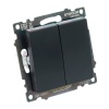 Выключатель двухклавишный Stekker Катрин черный GLS10-7104-05 39606