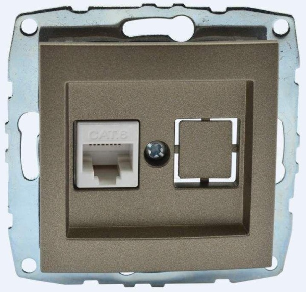 Розетка компьютерная RJ45 Mono Electric Despina/ Larissa 6 кат бронза 500-002305-125 Розетка компьютерная RJ45 Mono Electric Despina/ Larissa 6 кат бронза 500-002305-125