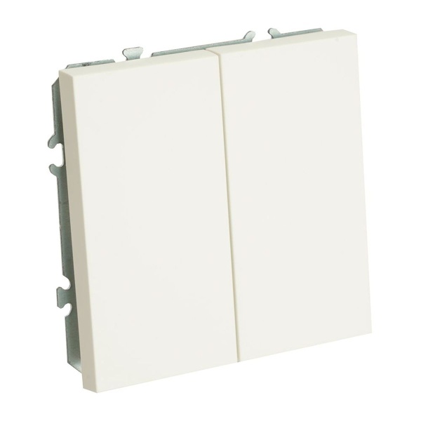 Выключатель двухклавишный Stekker Эмили белый фарфор RSW10-5104-01 49866