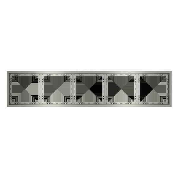 Рамка пластиковая Voltum S70 на 5 постов, (сталь) VLS100505