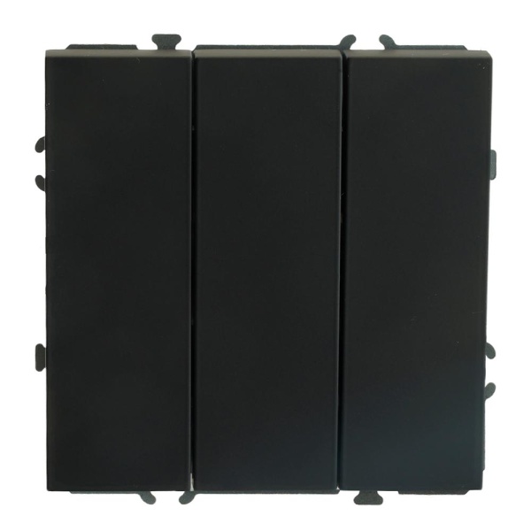 Выключатель трехклавишный Stekker Эмили черный уголь RSW10-5108-05 49844