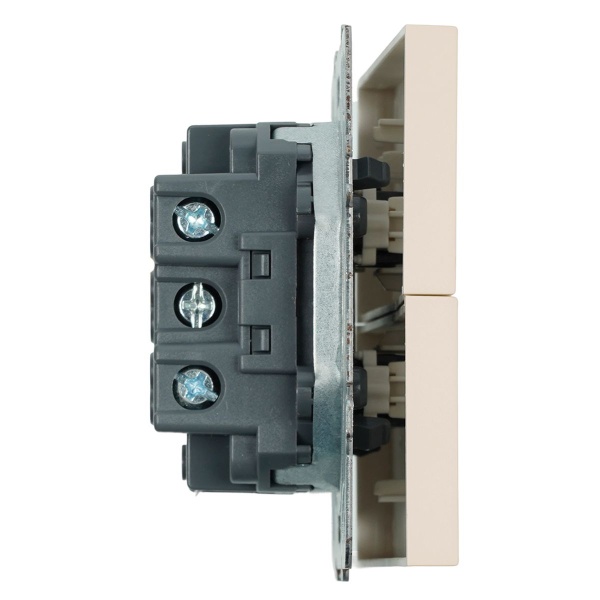 Выключатель 2-клавишный (механизм), Stekker, 250В, 10А Эмили, RSW10-5104-08, кашемир, soft touch 49892