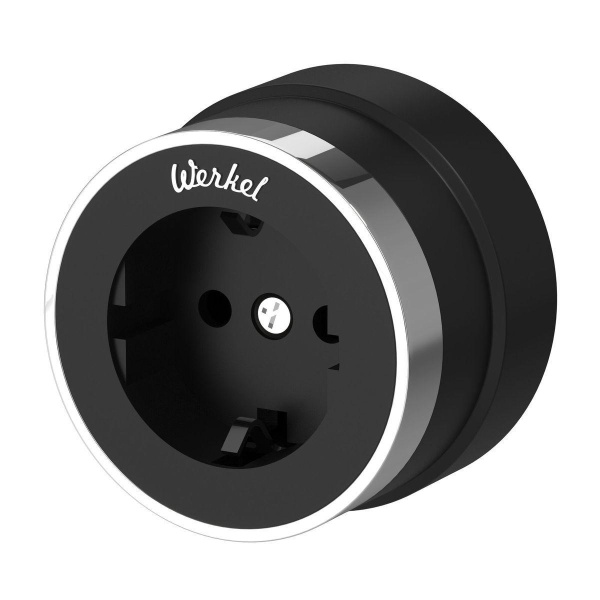 Розетка с заземлением Werkel Vintage черный матовый/хром W5871051 4690389174704 Розетка с заземлением Werkel Vintage черный матовый/хром W5871051 4690389174704