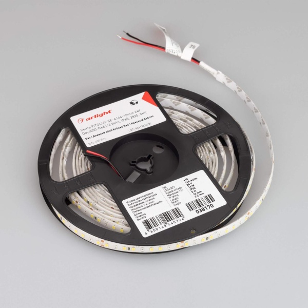 Светодиодная лента Arlight 14W/m 144LED/m 2835SMD дневной белый+красный 5M 038170