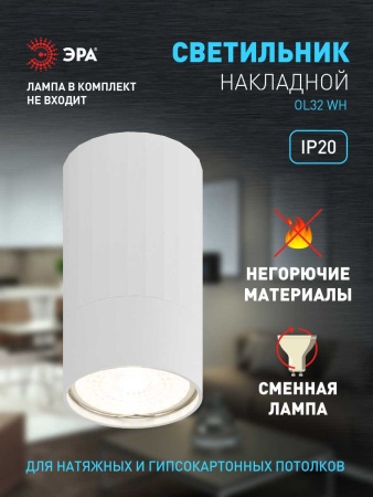 Настенно-потолочный светильник ЭРА OL32 WH Б0056377
