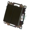Переключатель двухклавишный Stekker Катрин графит GLS10-7107-06 49414