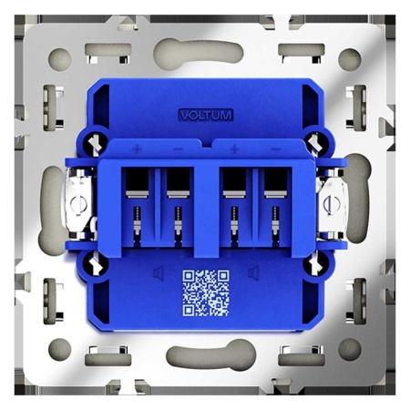 Розетка акустическая встраиваемая Voltum S70 4-местная, (сталь) VLS060305