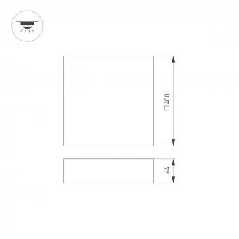 Потолочный светодиодный светильник Arlight IM-Quadro-Emergency-3H-S400x400-44W Warm3000 041027