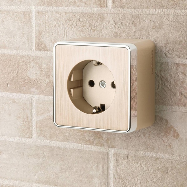 Розетка с заземлением Werkel Gallant шампань рифленый W5071010 4690389164491 Розетка с заземлением Werkel Gallant шампань рифленый W5071010 4690389164491