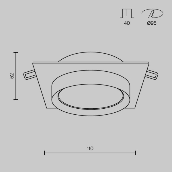 Встраиваемый светильник Maytoni Hoop DL086-GX53-SQ-B