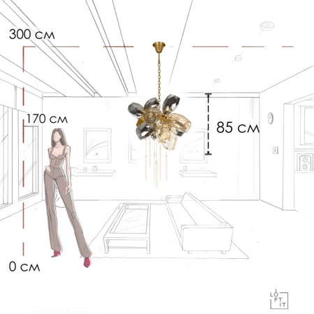 Подвесная люстра LOFT IT Britannica 10401/800S Подвесная люстра LOFT IT Britannica 10401/800S