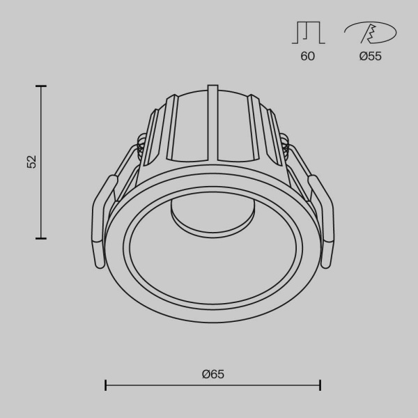 Встраиваемый светильник Maytoni Alfa LED DL043-01-10W3K-RD-WB