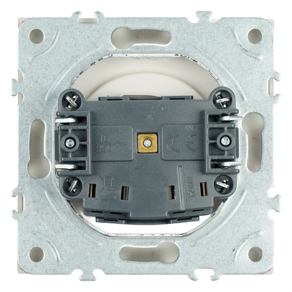 Розетка 1-местная с защитной шторкой (механизм), Stekker, б/з, 250В, 16А Эмили, RST16-5109-08, кашемир, soft touch 49902