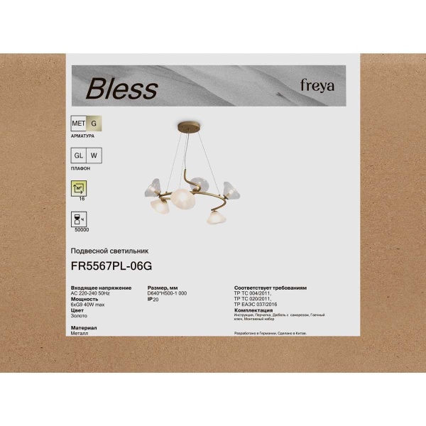 Подвесная люстра Freya Modern Bless FR5567PL-06G