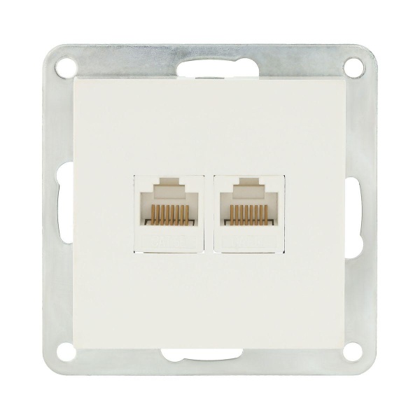 Розетка компьютерная 2хRJ-45 LK Studio LK80 кат.5е белый 846204-1 Розетка компьютерная 2хRJ-45 LK Studio LK80 кат.5е белый 846204-1