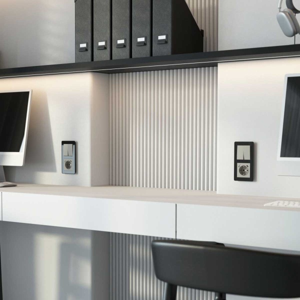 Выключатель двухклавишный (дымчатый) W1220004/ a069452