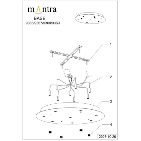 Подвесная люстра Mantra Boomerang 9366+9235 (8L)