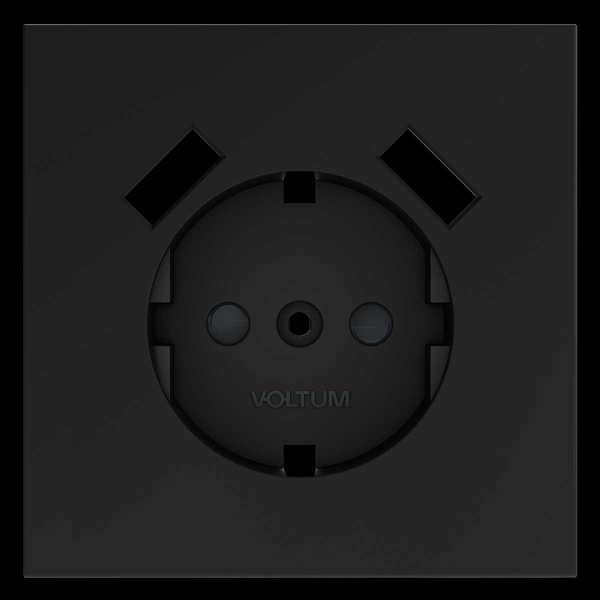 Накладка для розетки с заземлением и защитными шторками с USB A+A S70 (графит) Voltum VLS000907