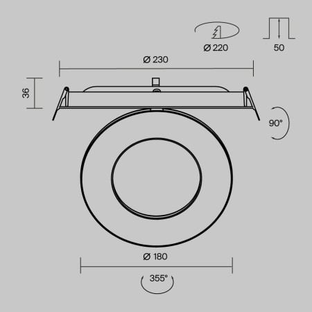 Встраиваемый светильник Maytoni Technical DL102-12W4K-B