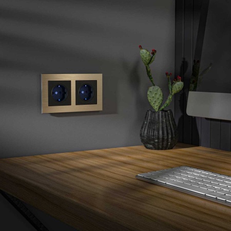 Розетка Werkel с/з с подсветкой черный W1171408 4690389171727