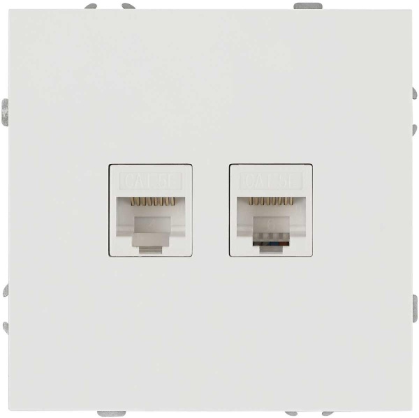 Розетка ЭРА Galaxy 15-3108-01 информационная двойная 2XRJ45 IP20 белый Б0070756