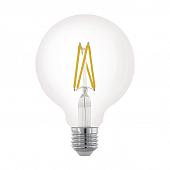 Лампа светодиодная филаментная диммируемая E27 6W 2700К прозрачная 11703