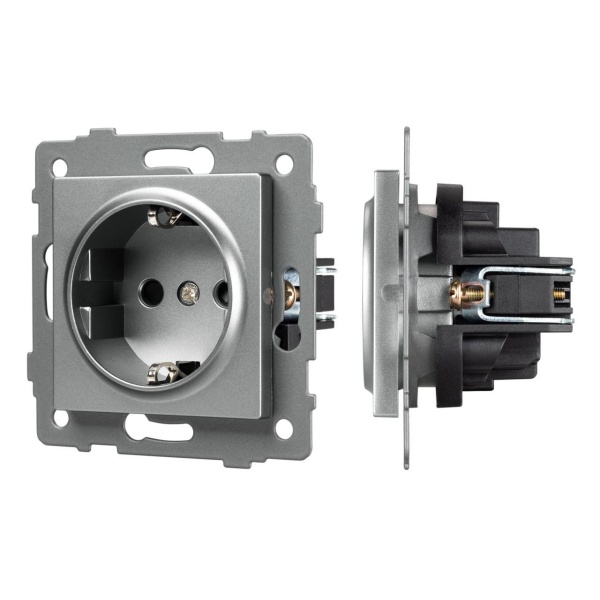Механизм электрической розетки SCT-MEU1-PL-GR-V (250V, 16A) Arlight 049816