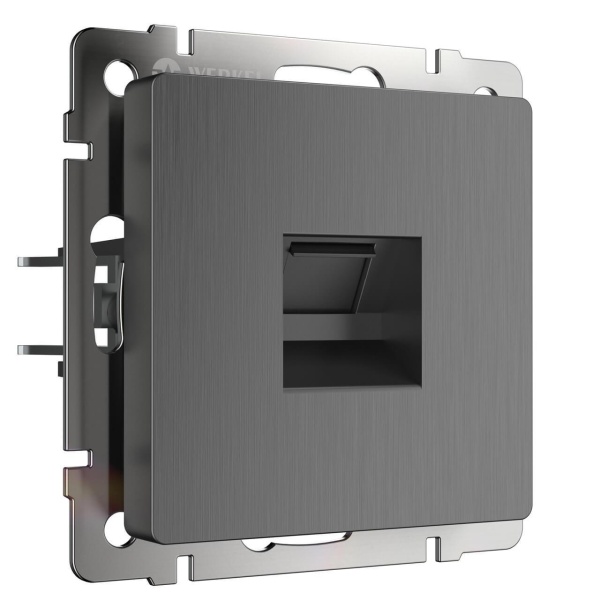 Розетка Ethernet RJ-45 Werkel графит рифленый W1181004 4690389158674 Розетка Ethernet RJ-45 Werkel графит рифленый W1181004 4690389158674