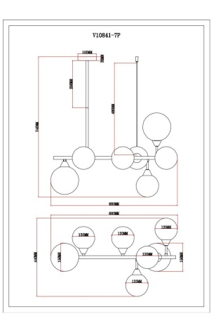 Подвесная люстра Moderli Molecule V10841-7P Подвесная люстра Moderli Molecule V10841-7P