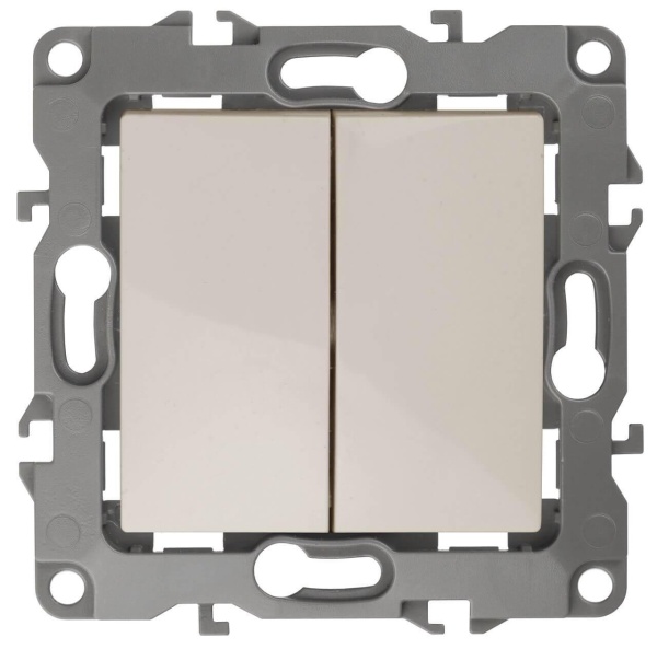 Переключатель двухклавишный ЭРА 12 10AX 250V 12-1106-02 Б0014664 Переключатель двухклавишный ЭРА 12 10AX 250V 12-1106-02 Б0014664