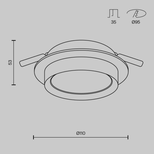Встраиваемый светильник Maytoni Hoop DL086-GX53-RD-B